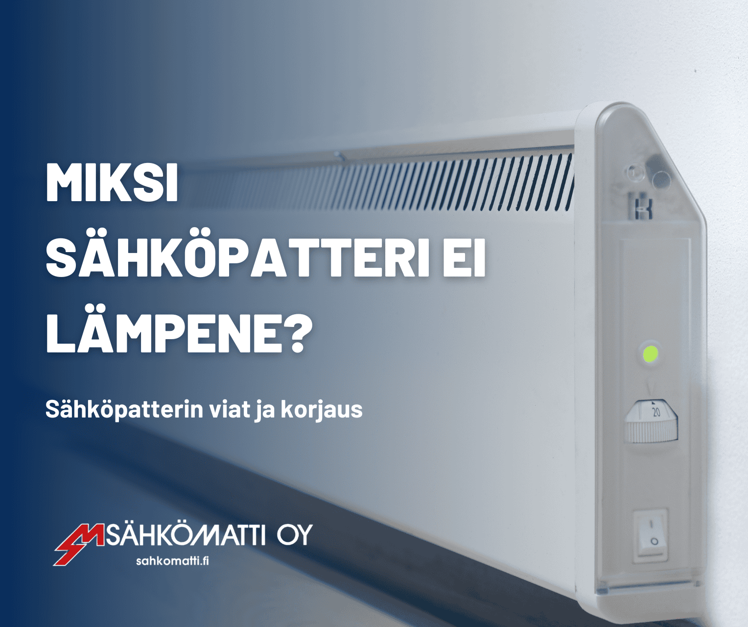 Sähköpatteri, joka ei lämpene, korjaus ja huolto mahdollisuus.