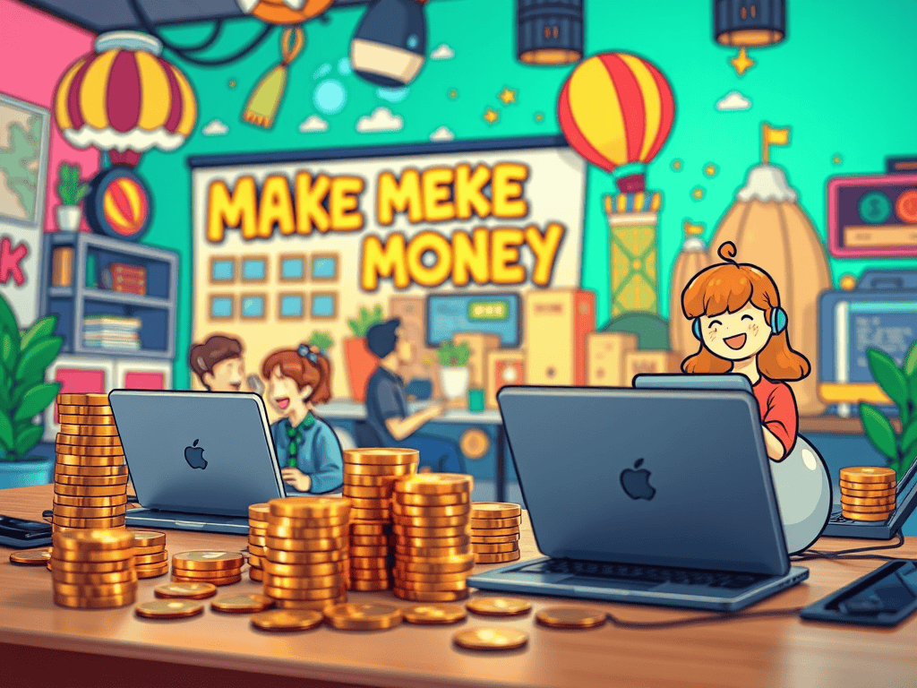 blogs to make money in fun manga style