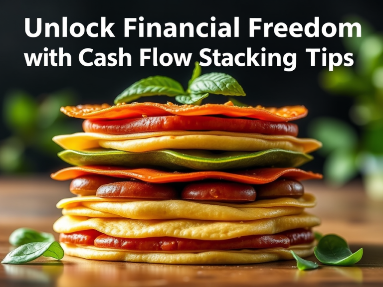 Stacked pancakes with colorful fruit toppings and fresh mint leaves, illustrating financial freedom strategies via cash flow stacking tips.