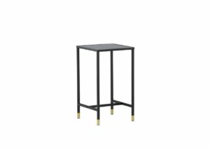 Elegant svarta sideskåp med guldfötter, modern design för hem eller kontor.