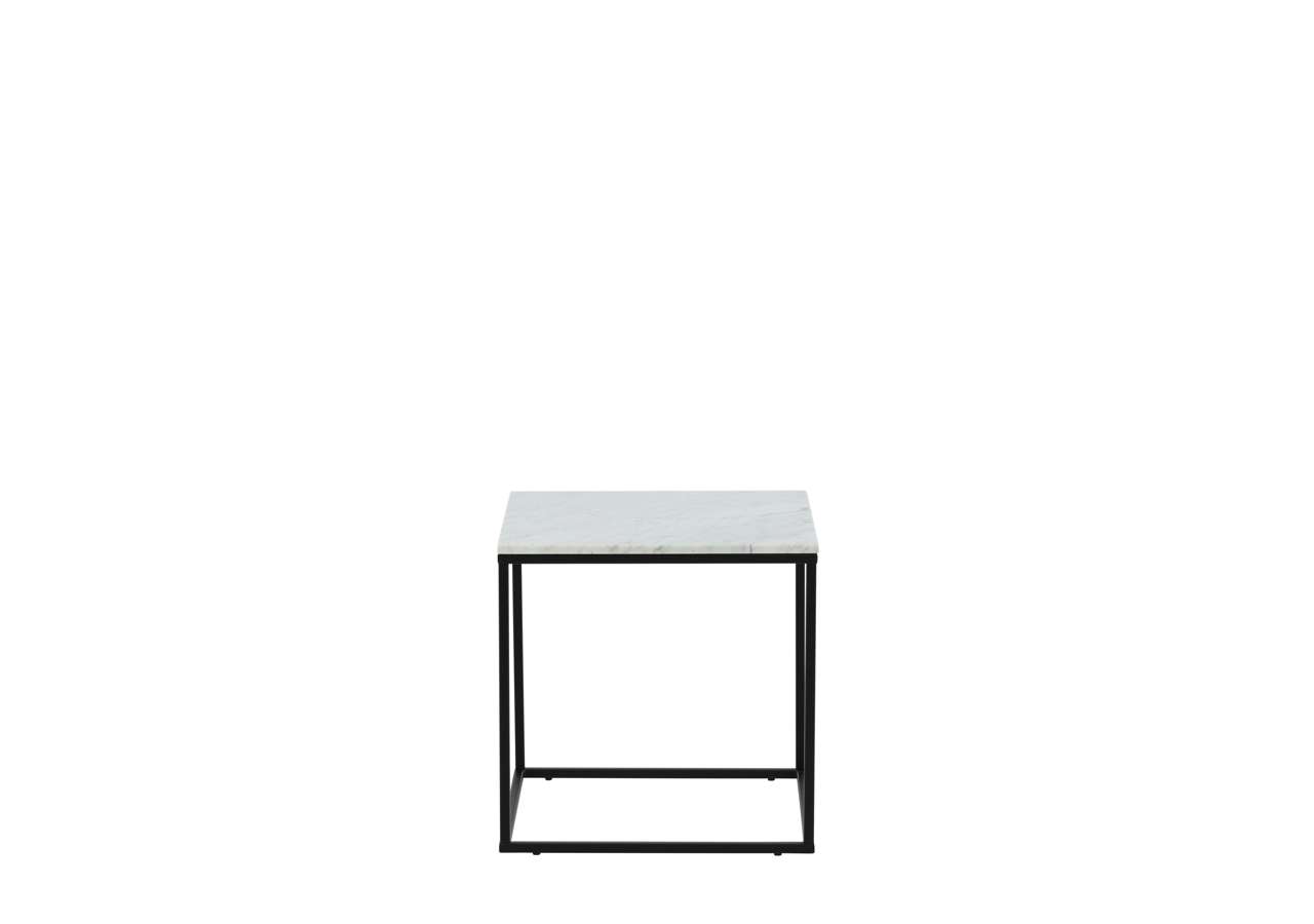 Kvalitetsnattbord i modern design med marmorskiva och svart metallram. Perfekt för sovrum och stilfull inredning.