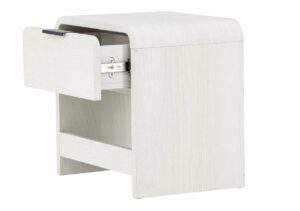 Högkvalitativ sänggavel med förvaringsskåpa, modern och minimalistisk design.