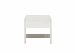 Sängfabrikens moderna nattduksbord i ljusträ med förvaring och minimalistisk design.