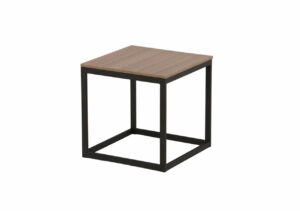 Modern trä- och metallbord för sovrum och vardagsrum.