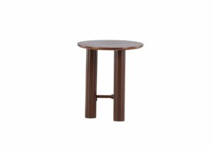 Mellanstort träbord i mörkbrunt trä för moderna hem och sovrum.