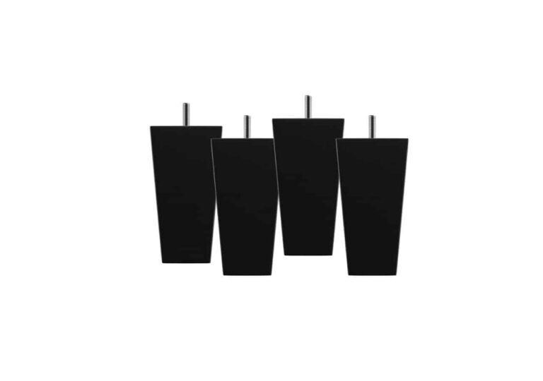 Modern svarta sängramar i minimalistic design för sovrum.