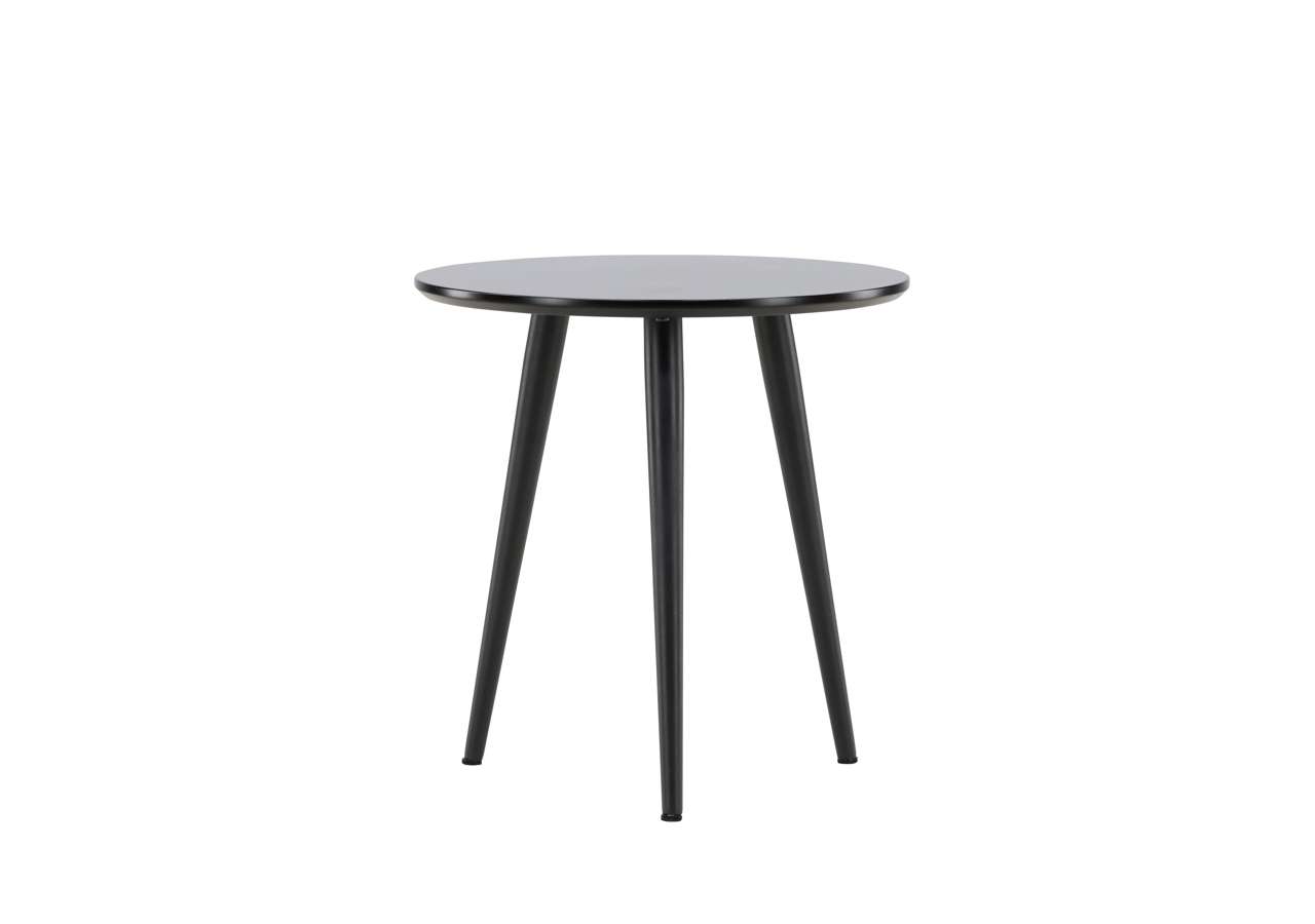 Elegant svart sidobord i trä, modern design för vardagsrum eller sovrum.