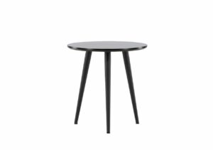 Modern svart trämöbel för sovrum eller vardagsrum, designad för funktion och stil.