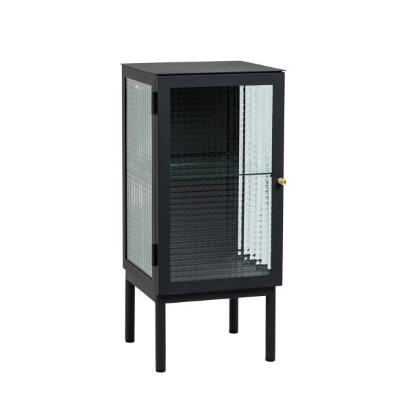 Sängfabriken, svart sängskåp med glasdörrar, modern stil för sovrum.