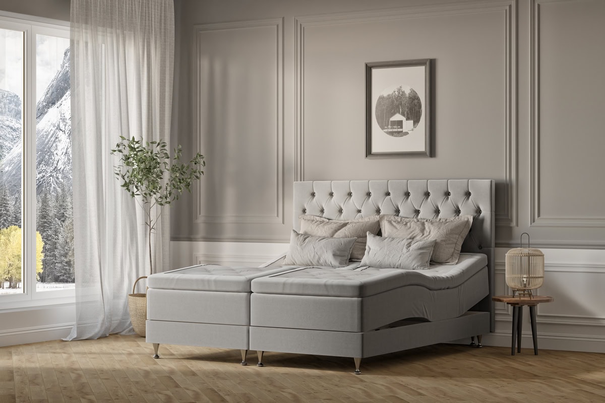 Madrass och sängstomme i modern design från Sängfabriken.