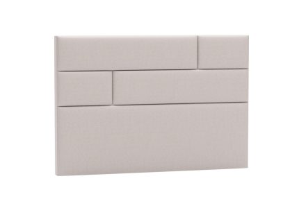 Svensk sänggavel i mjukt tyg för stilren sovrumsdesign och bekvämt stöd.