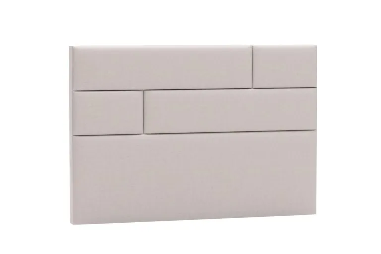 Svensk sänggavel i mjukt tyg för stilren sovrumsdesign och bekvämt stöd.