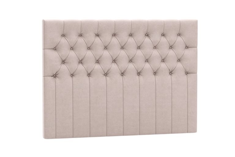 Elegant sänggavel i velvet, skandinavisk design, hög kvalitet.