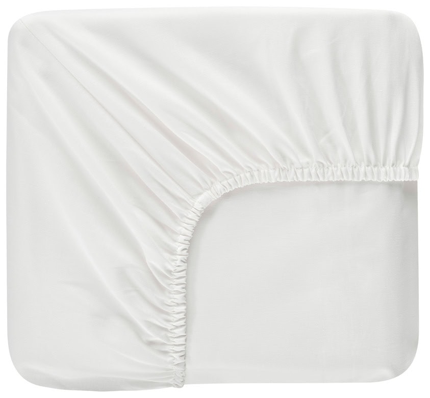 Anti-allergisk madrasskydd i vitt, andningsbart tyg och elasticband.