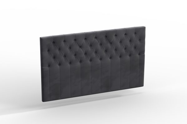 Elegant huvudgavel i svart läder för moderna sovrum.