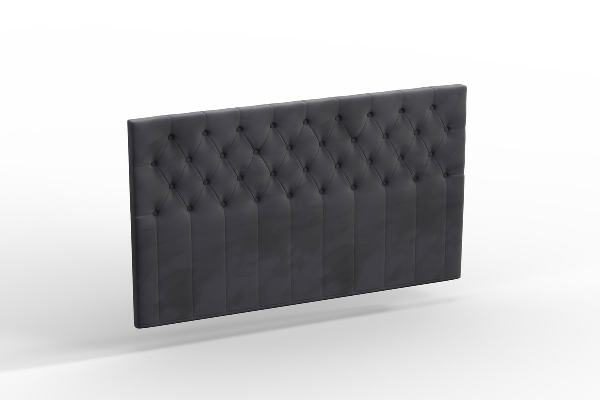 Elegant huvudgavel i svart läder för moderna sovrum.