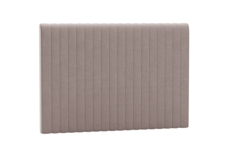 Sänggavel i mjukt tyg för sovrum, designad av Sängfabriken för elegant och funktionell inredning.