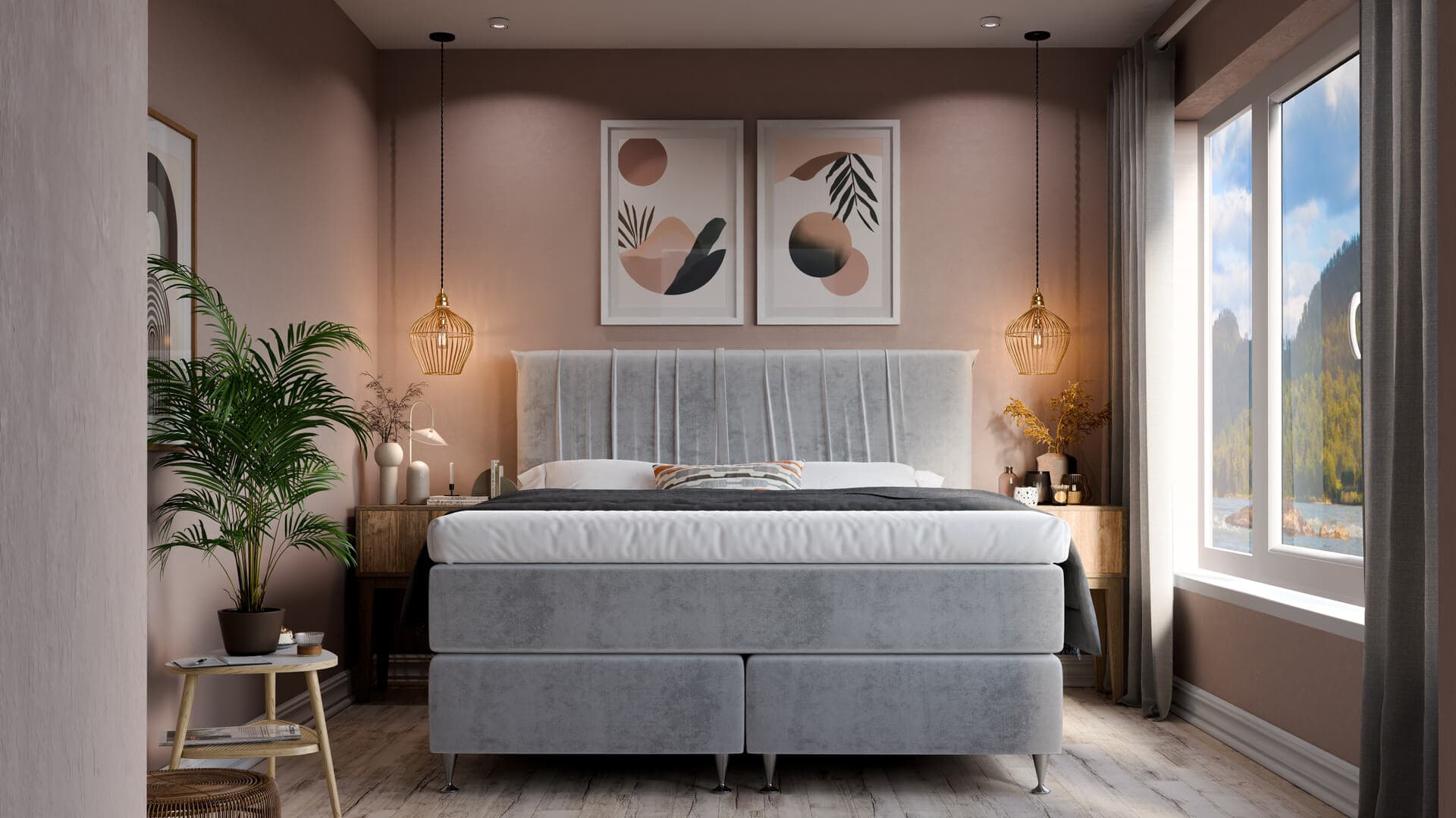 Elegant sovrum med Sängfabriken sängdesign.