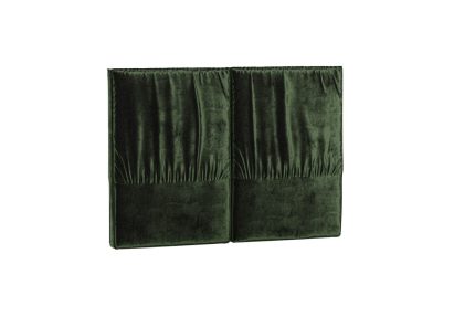 Hästens huvudgavel i mörkgrön sammet för exklusiv sängstil och komfort.