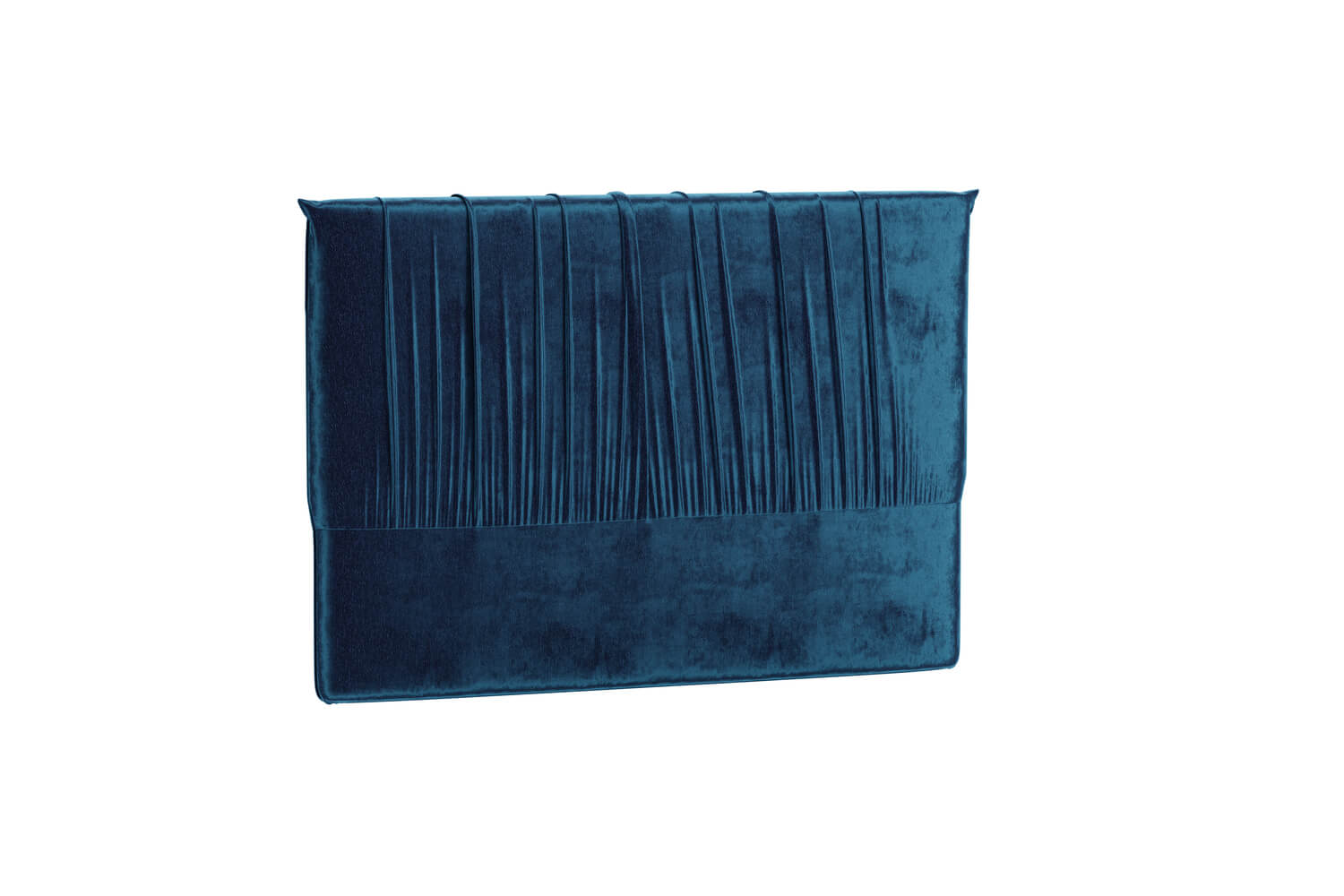 Sänggavel i blå sammet för elegant sovrumsmöbel.