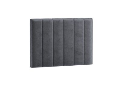 Sänggavel i grått tyg, modern design för sovrum, Sängfabriken.