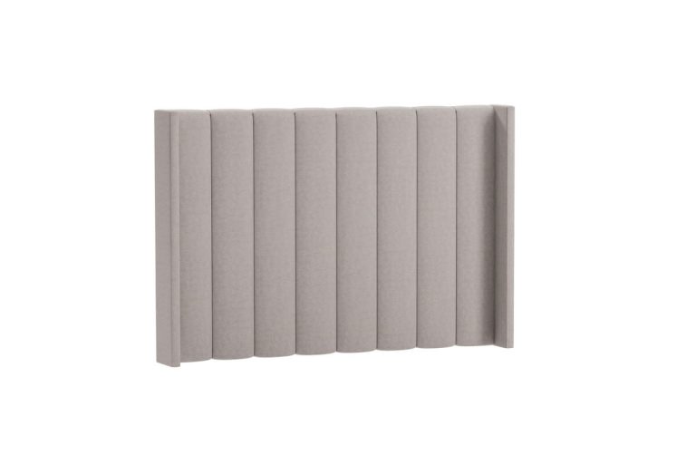 Sänggavel i tyg för sängrum, modern och ljudabsorberande design.