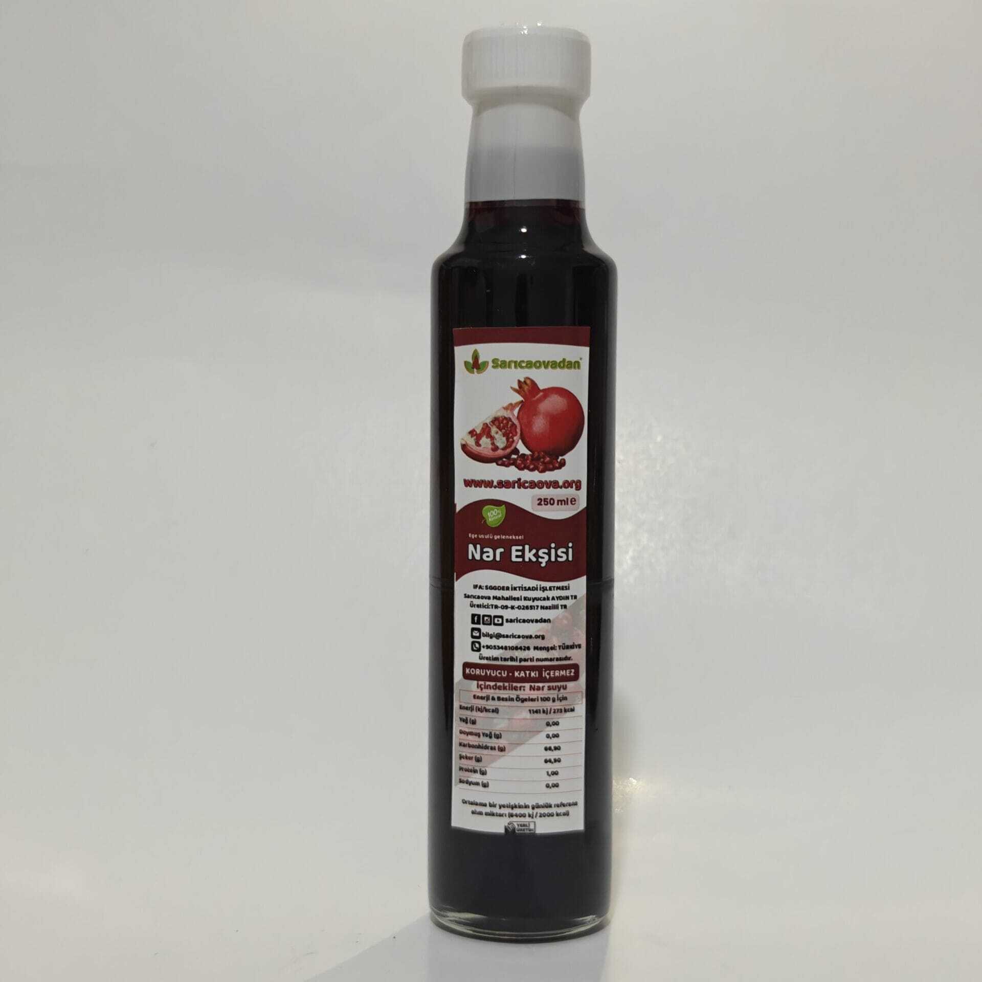 Doğal nar ekşisi ege usülü cam şişe