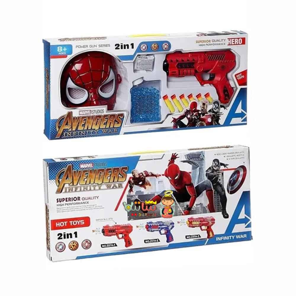 تفنگ دوکاره تیر ژله‌ای و ابری با نقاب اسپایدرمن