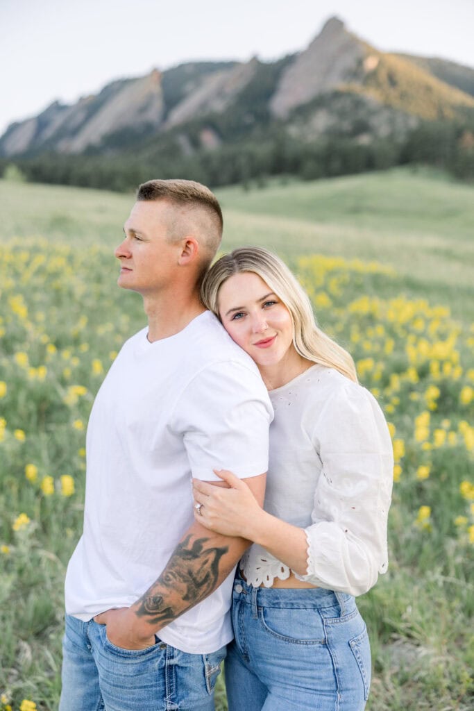 Couples portraits in Boulder Colorado at sunset