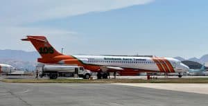 Fire tanker activity at San Bernardino Airtanker Base