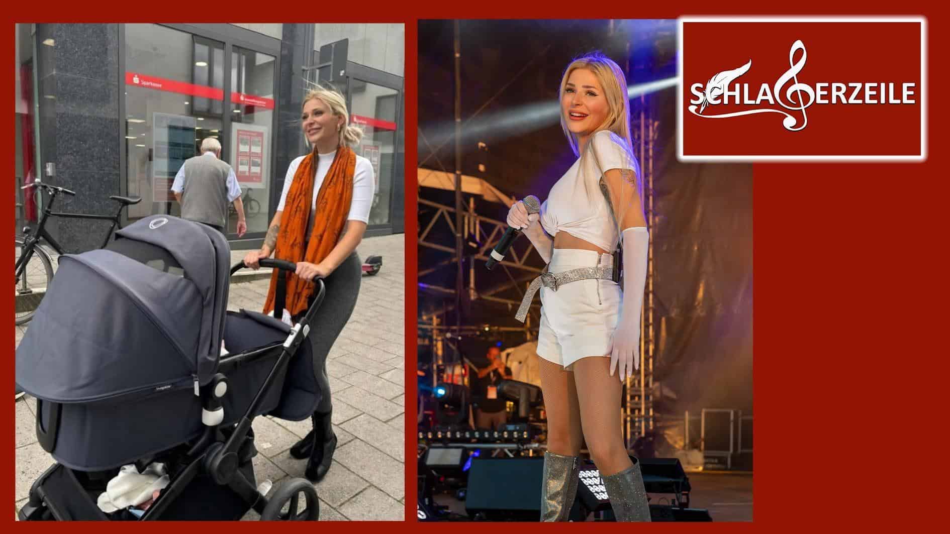Marie Reim mit Kinderwagen