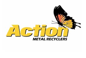 Action Metal Recyclers logo with butterfly graphic, representing scrap metal recycling.