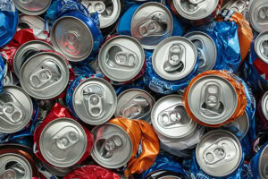 ALU cans for recycling, scrap metal collection, eco-friendly waste management.