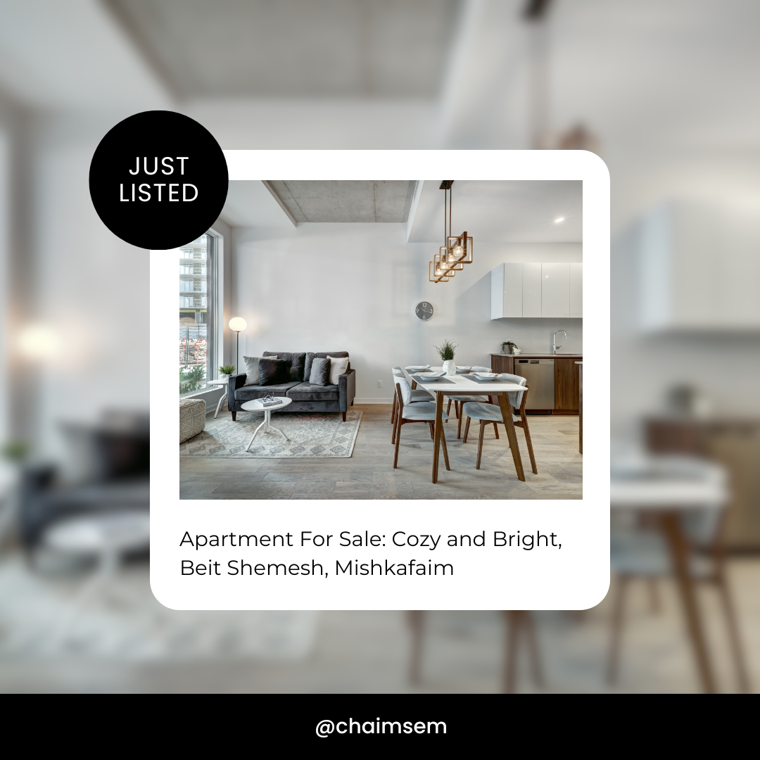 Apartment For Sale: Cozy and Bright, Beit Shemesh, Mishkafaim 1