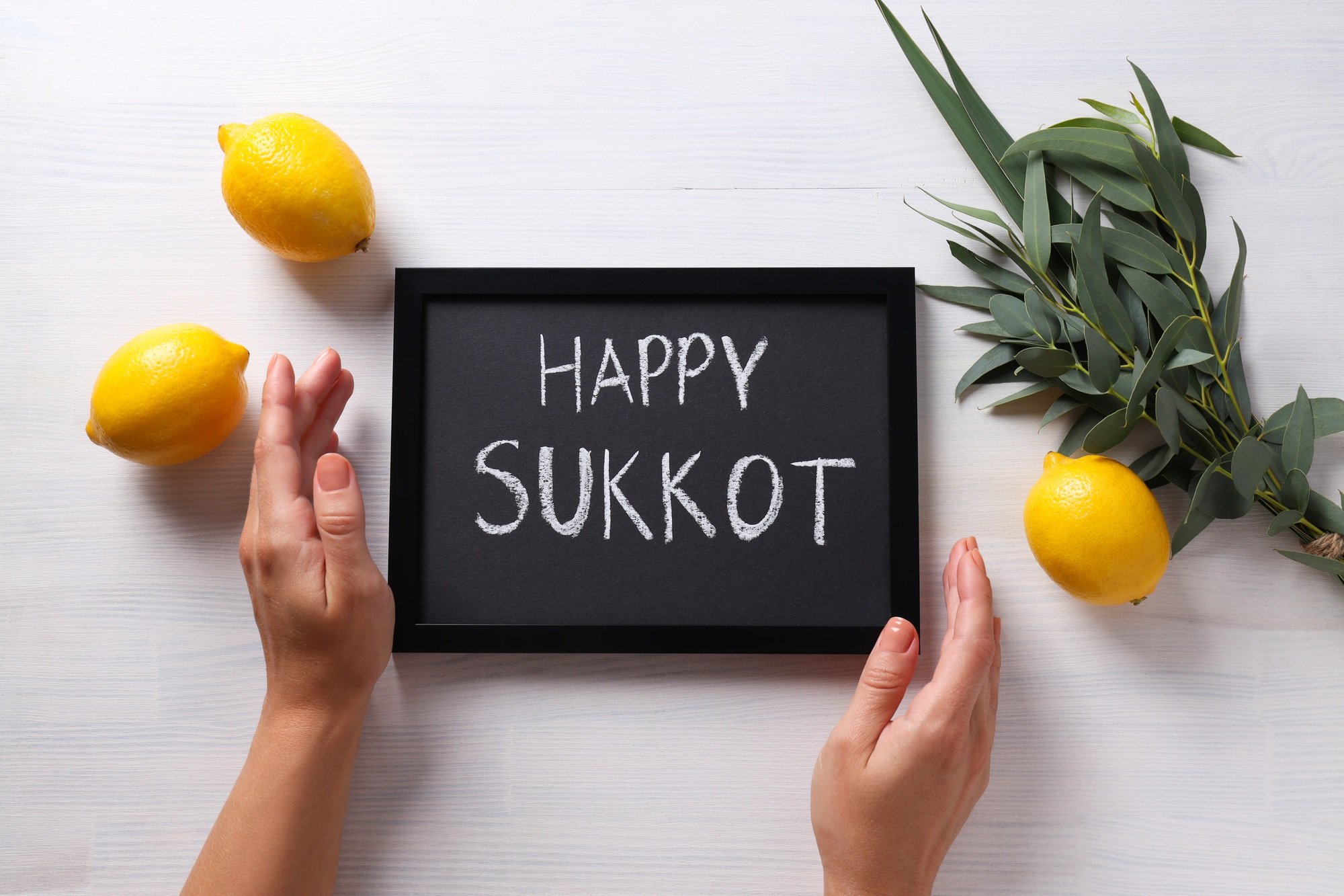 The Jewish holiday of Sukkot. Traditional symbols of the day.