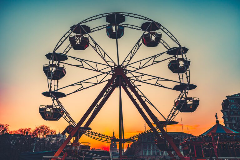 Ferris wheel at sunset - popular park attraction