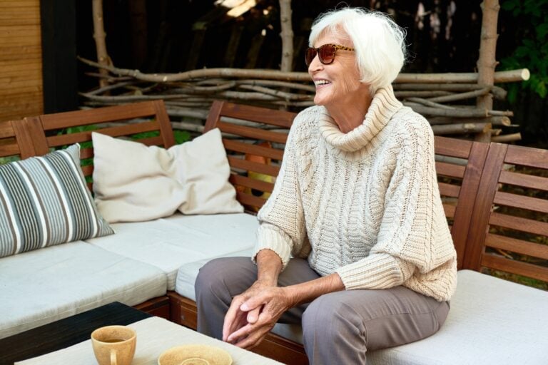 Happy Old Woman in Retirement