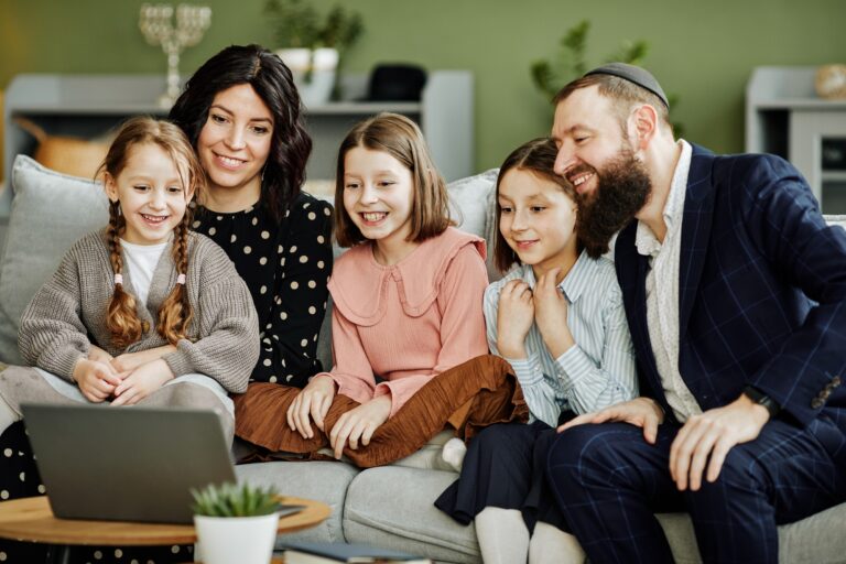 Jewish Family Using Technology