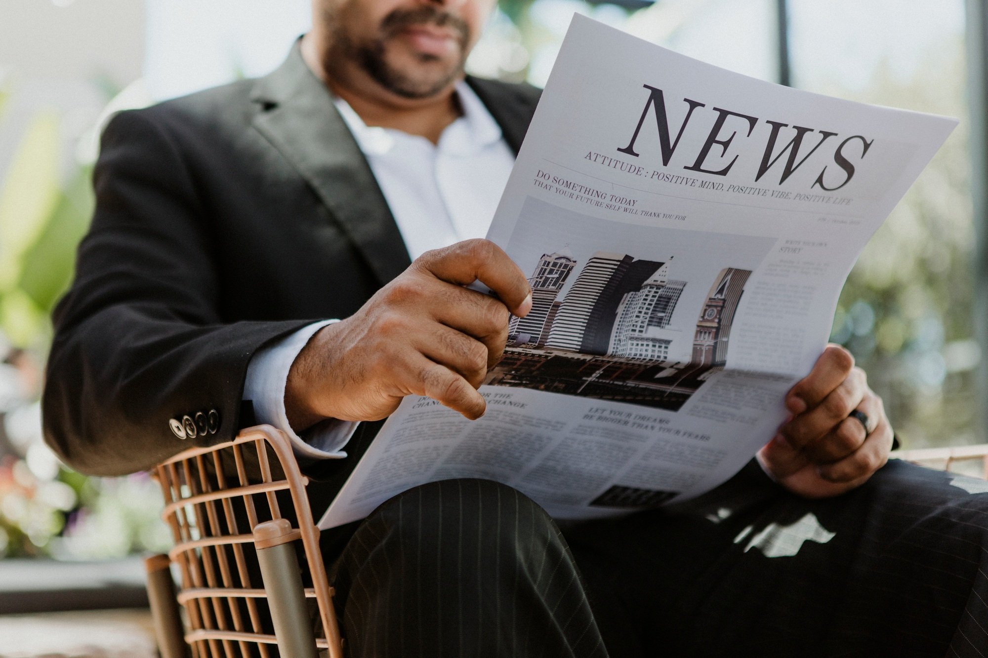 Man reading the news