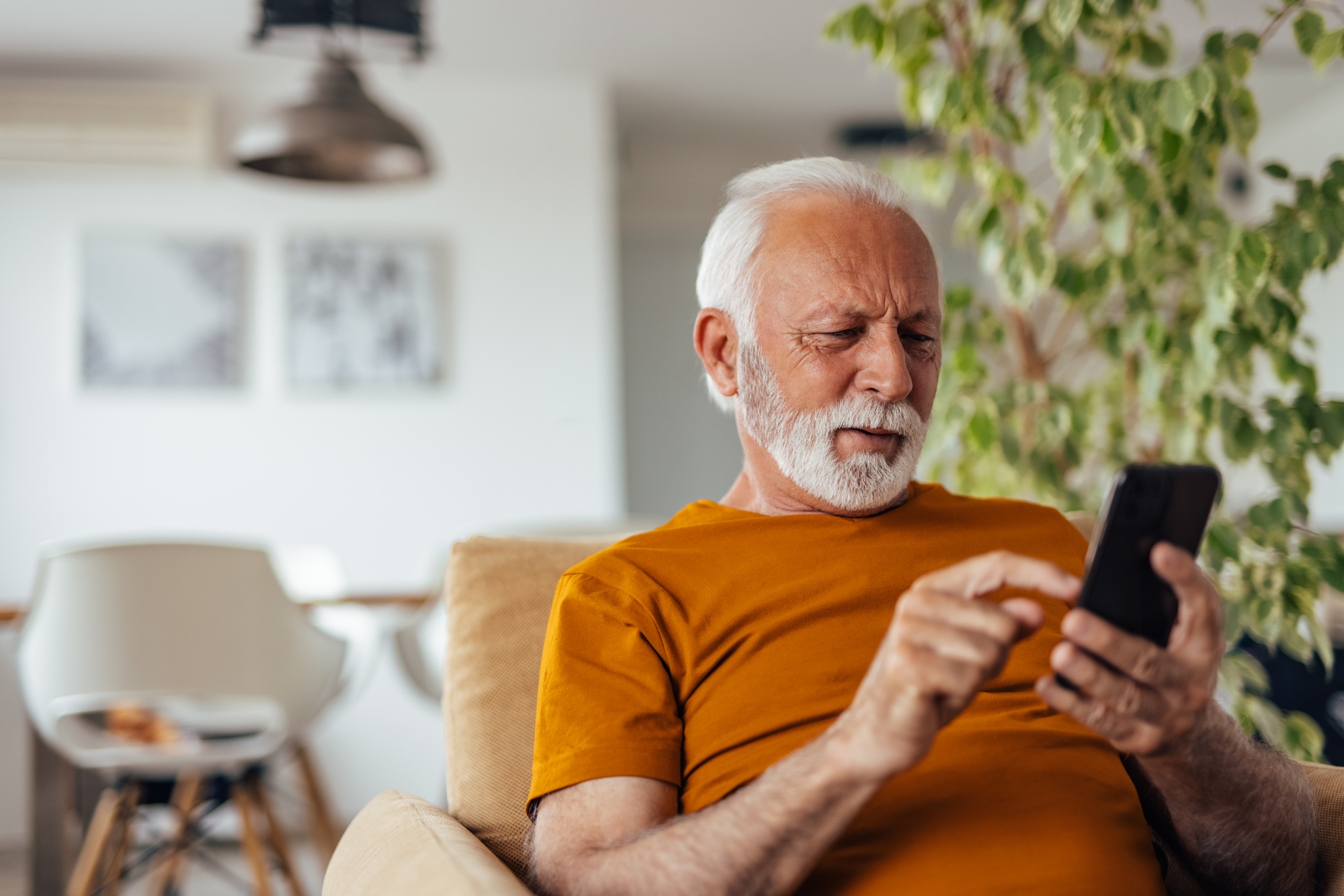 Mature man, making sure his taxes are payed.