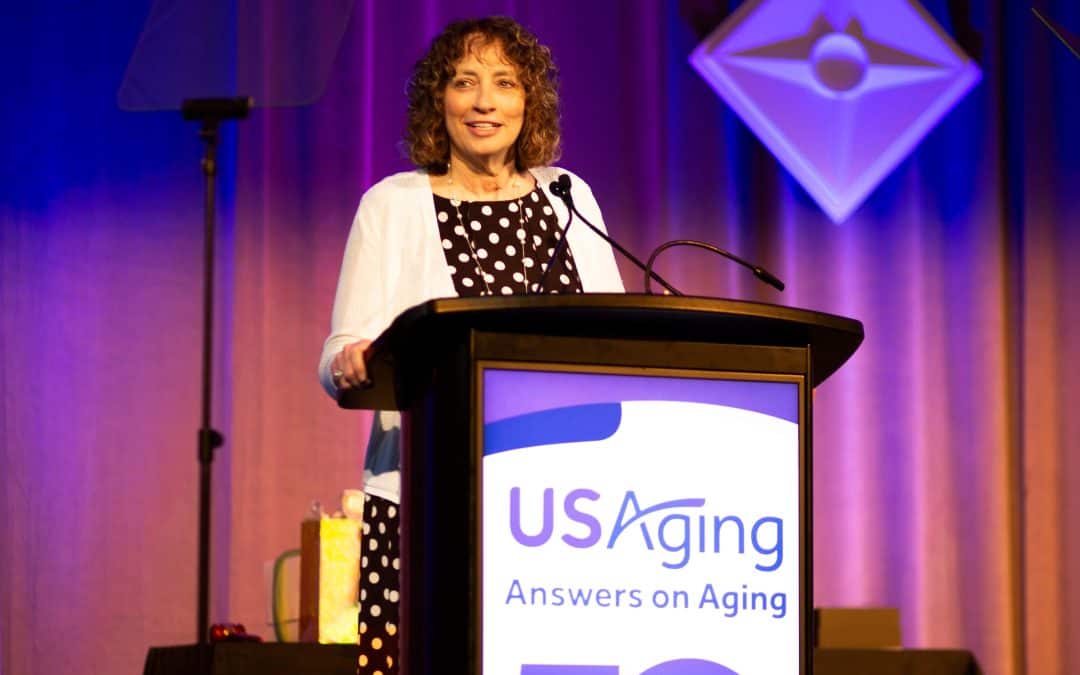 Senior Resources representative speaking at US Aging conference celebrating 50 years of aging soluti.