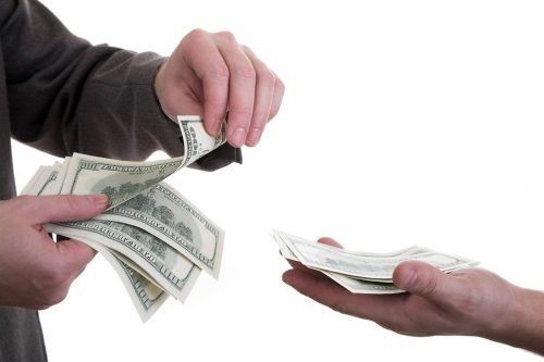 paying with cash