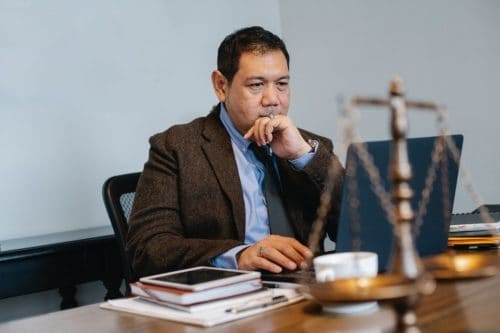 lawyer working on a case