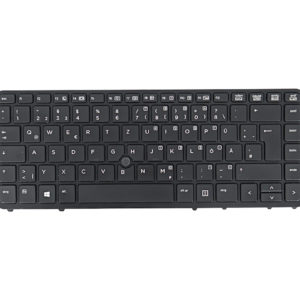 Clavier allemand pour ordinateur portable HP parmi les modèles suivants : 840 G1, 840 G2, 850 G1, 850 G2.
