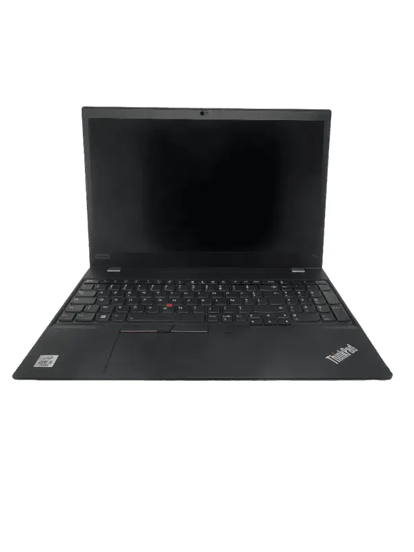 Ordinateur portable Lenovo ThinkPad noir avec clavier complet, écran large et design professionnel, idéal pour le travail et la productivité.