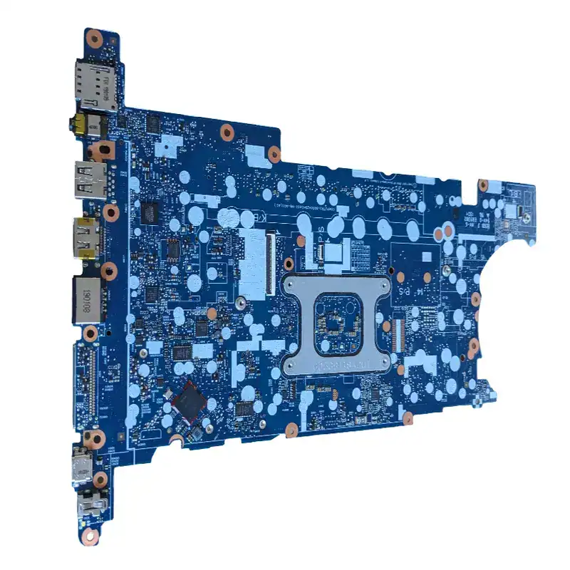 Carte mère pour ordinateur portable, composant électronique avec circuits intégrés, connecteurs et ports pour une performance optimale.