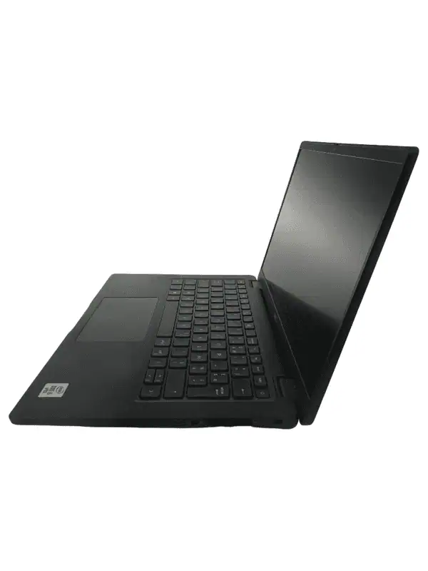 Ordinateur portable noir avec clavier et écran ouvert, idéal pour la bureautique, le gaming et la création de contenu. Parfait pour une utilisation professionnelle ou personnelle.