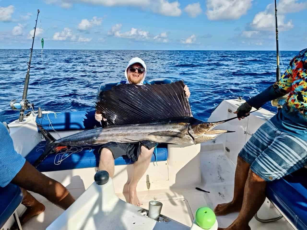 Bow view — cruising the lagoon