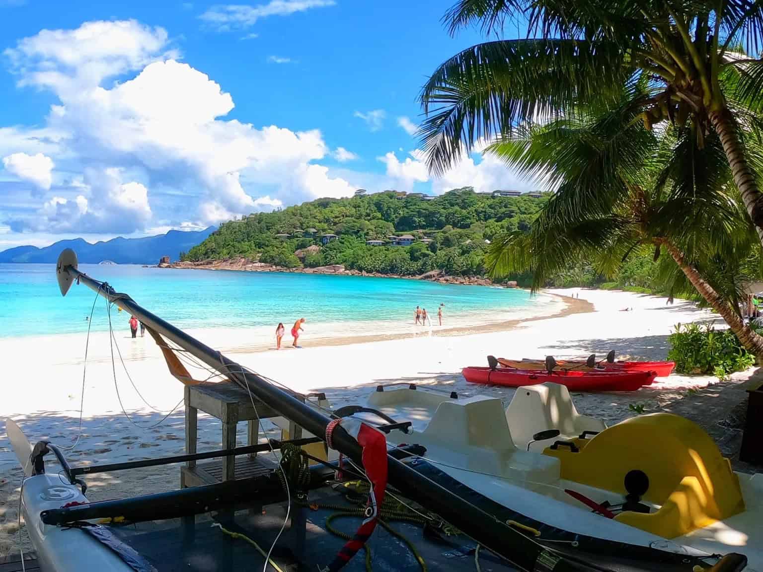 Petite Anse, Mahé — Four Seasons beach with turquoise waters and lush greenery