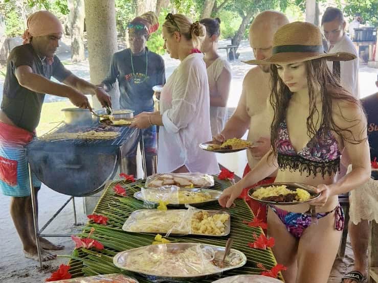 Tropical beach stop during Zico excursion